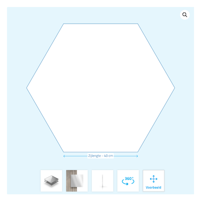 Plexiglas hexagon spiegel