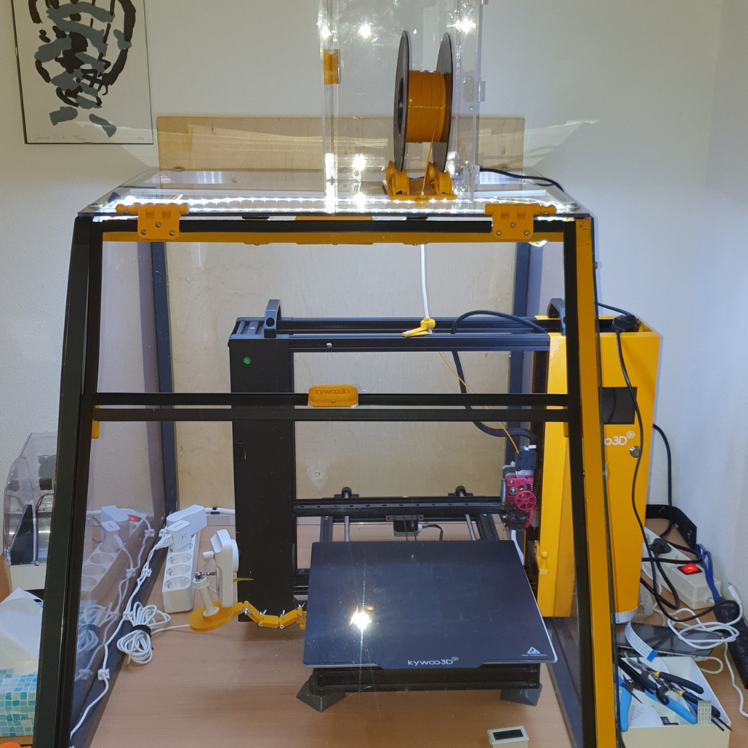 Ombouw voor 3D-printer van transparant plexiglas