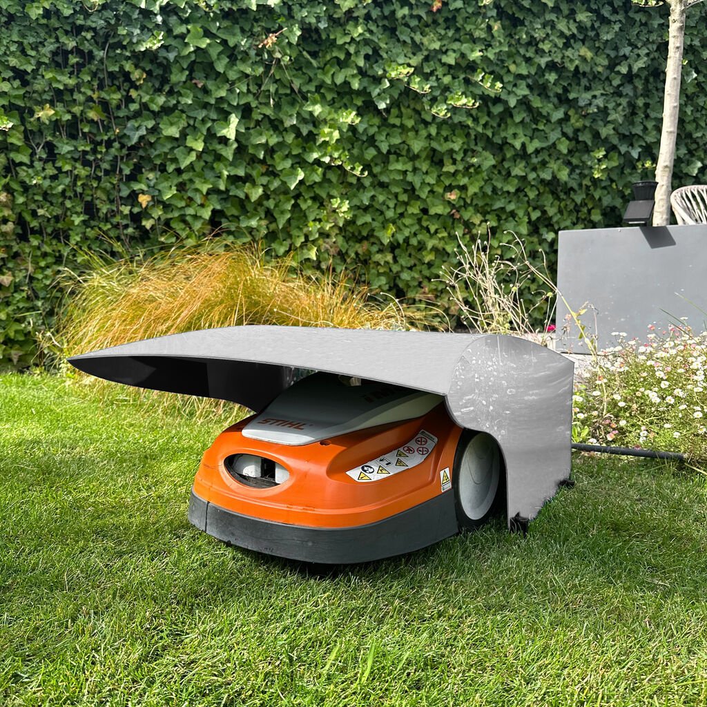 Robotgrasmaaier-garage wit