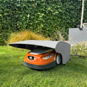 Robotgrasmaaier-garage Betonlook lichtgrijs